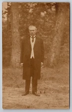 Man at Willimantic Camp Meeting Grounds Connecticut c1910 Real Photo RPPC