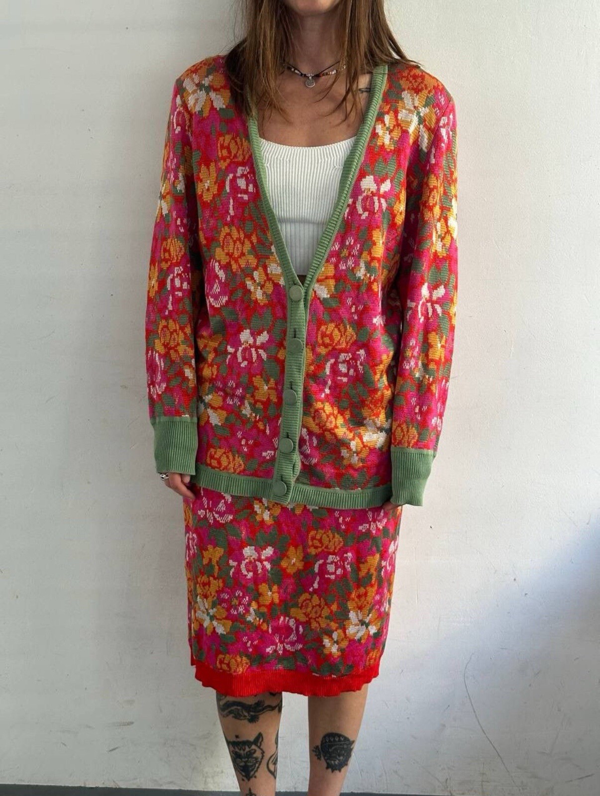 Rara tuta floreale donna vintage YSL Yves Saint Laurent