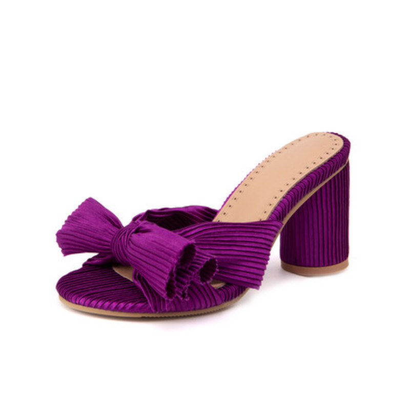 PANTOFOLA D’ORO Pantofole casual da donna punta tonda pull on decorazione tacchi a blocco US 5 16