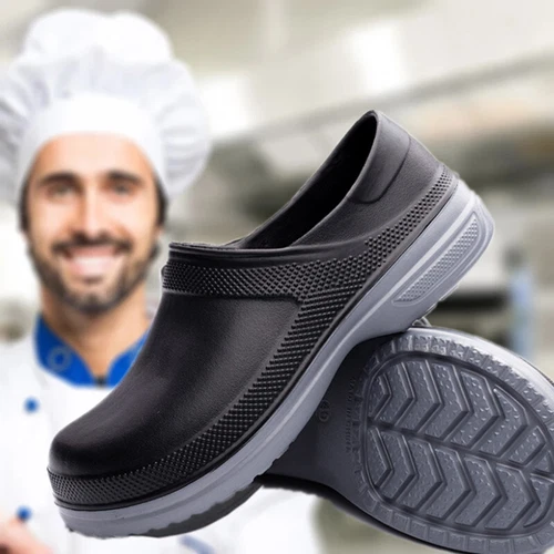 Herren Restaurant Ölbeständig Küche Arbeitsschuhe Slipper Rutschfest Halbschuh - Bild 1 von 21