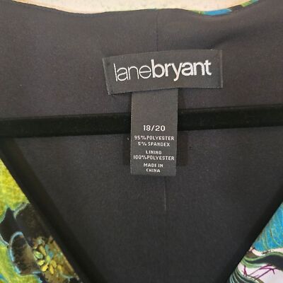 Lane Bryant 18/20 Stretchy Faux Wrap Floral Leaves Green Dress | eBay