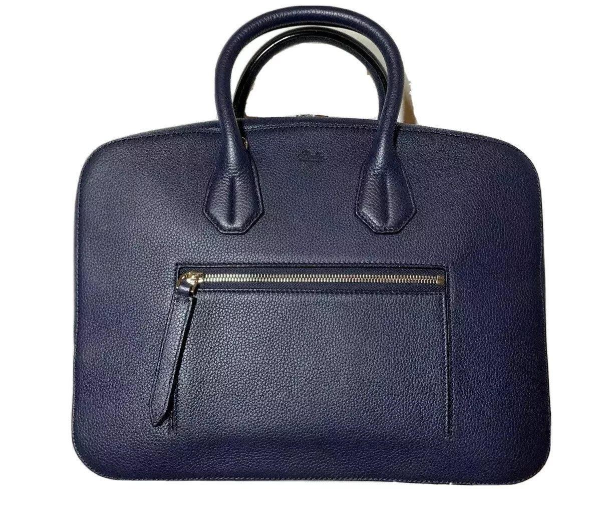 2 000 Bally Blue Leather Computer Bag Adjustable Shoulder Strap Made in Italy
