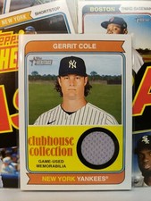 2023 Topps Heritage Baseball Gerrit Cole Clubhouse Collection Relic #CCR-GC
