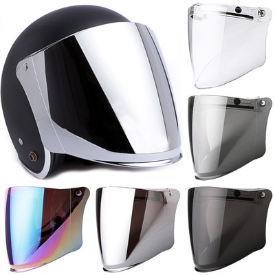 Helmet Shield Flip Up Visor Face Mask for 3-Snap Motorcycle Open Face Jet Helmet