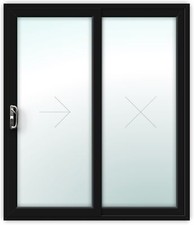 Sliding Patio Door 2-pane / uPVC / Grey-on-White /  FREE DELIVERY UK MADE 