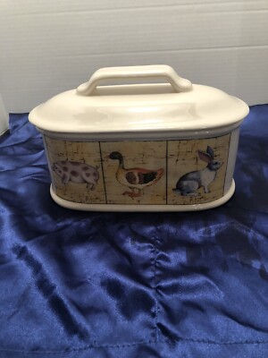 Country Style Large Dessert Or Butter Dish.