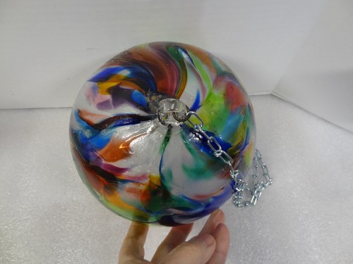 Orbe de vidrio artístico grande soplado a mano de colección 8" bola atrapasol arte adorno - Imagen 5 de 15