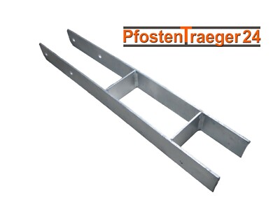 H-Anker Pfostenträger 400 / 600 / 800 mm  Carport Pfostenanker tzn feuerverzinkt