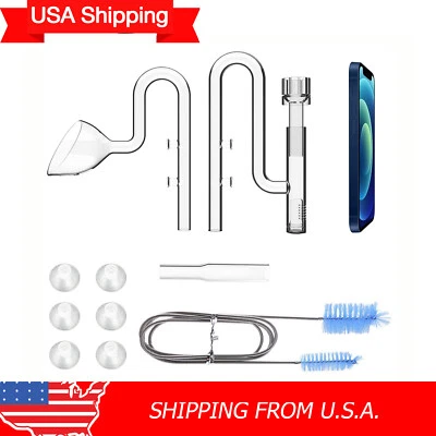 FZONE US Seller Aquarium Glass Pipe Mini Skimmer Inflow and Outflow For Mini Nano Tank