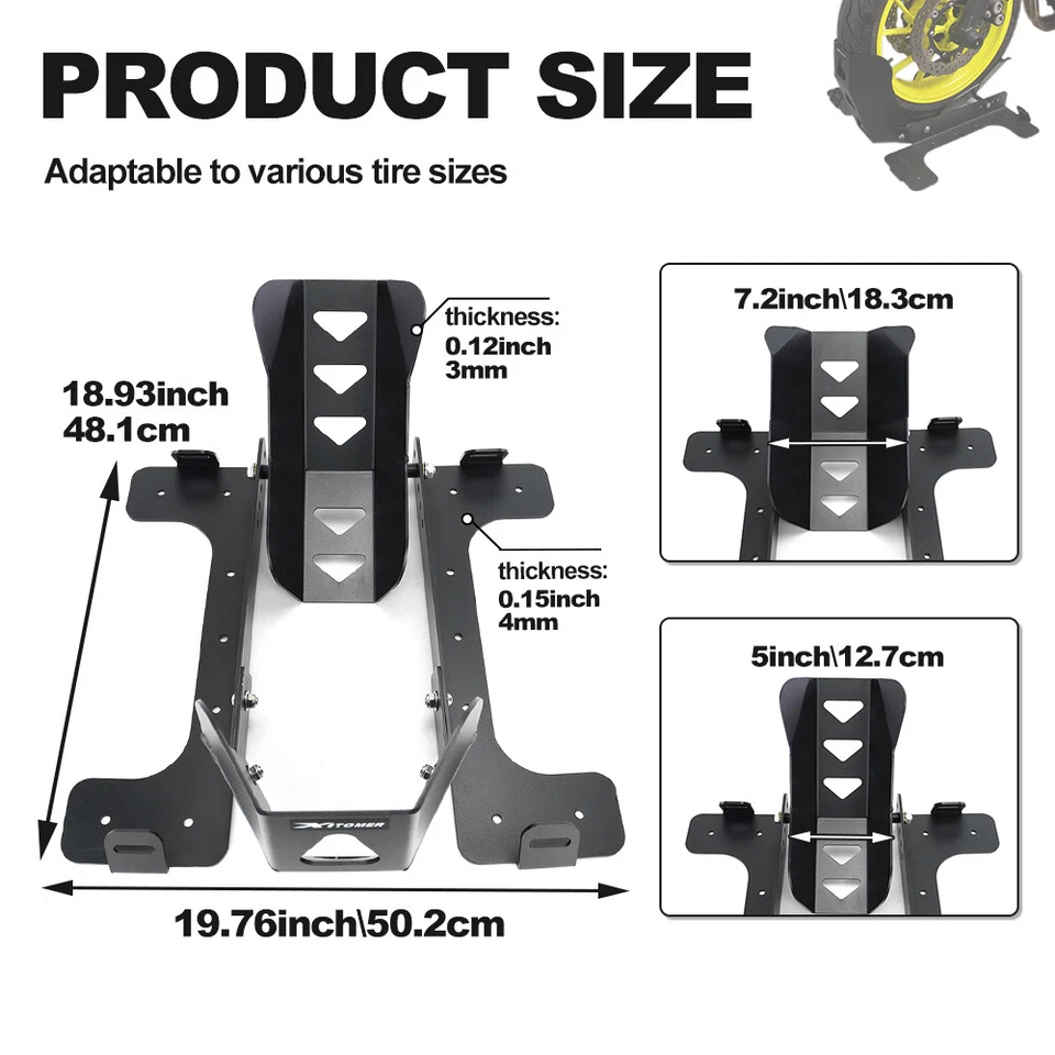 17"-28" Motorcycle Stand Wheel Chock Upright Support Dirt Bike Tire Adjustable - image 4 of 4