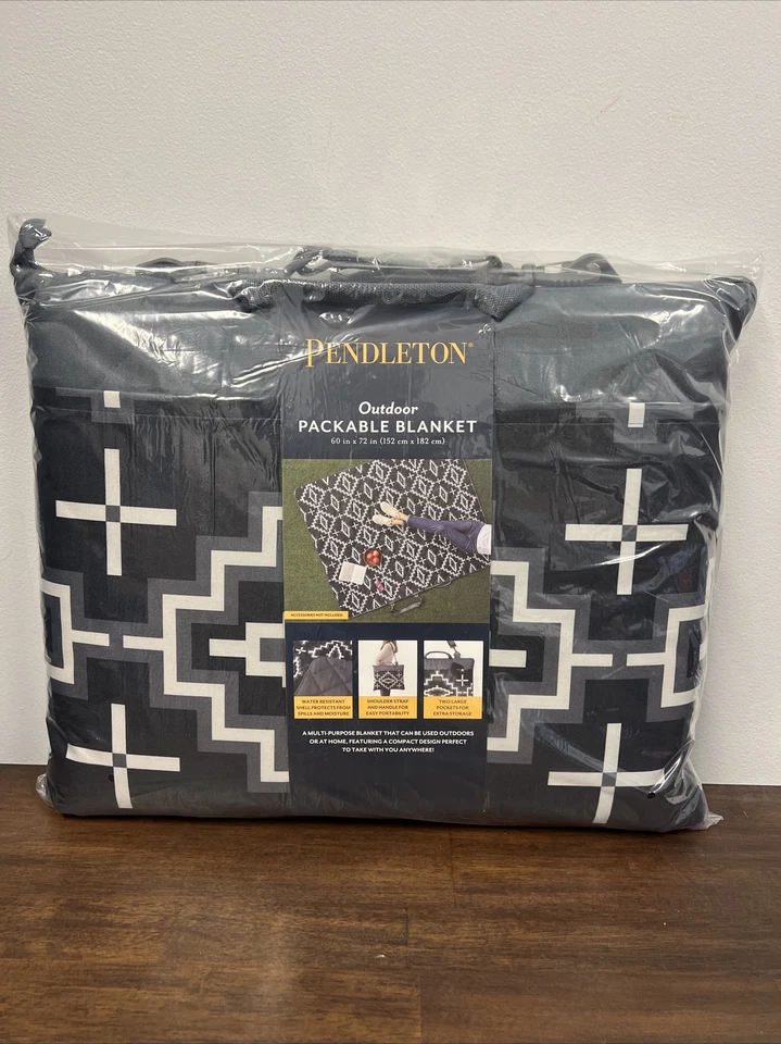 Cobertor Pendleton externo embalável tampa traseira de piquenique dobra e zíper 60x72 polegadas - Imagem 3 de 4