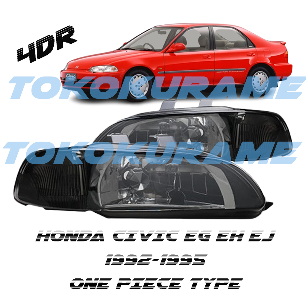 Fit 92-95 Honda Civic EG EH EJ JDM Black Headlights+Corner Signal