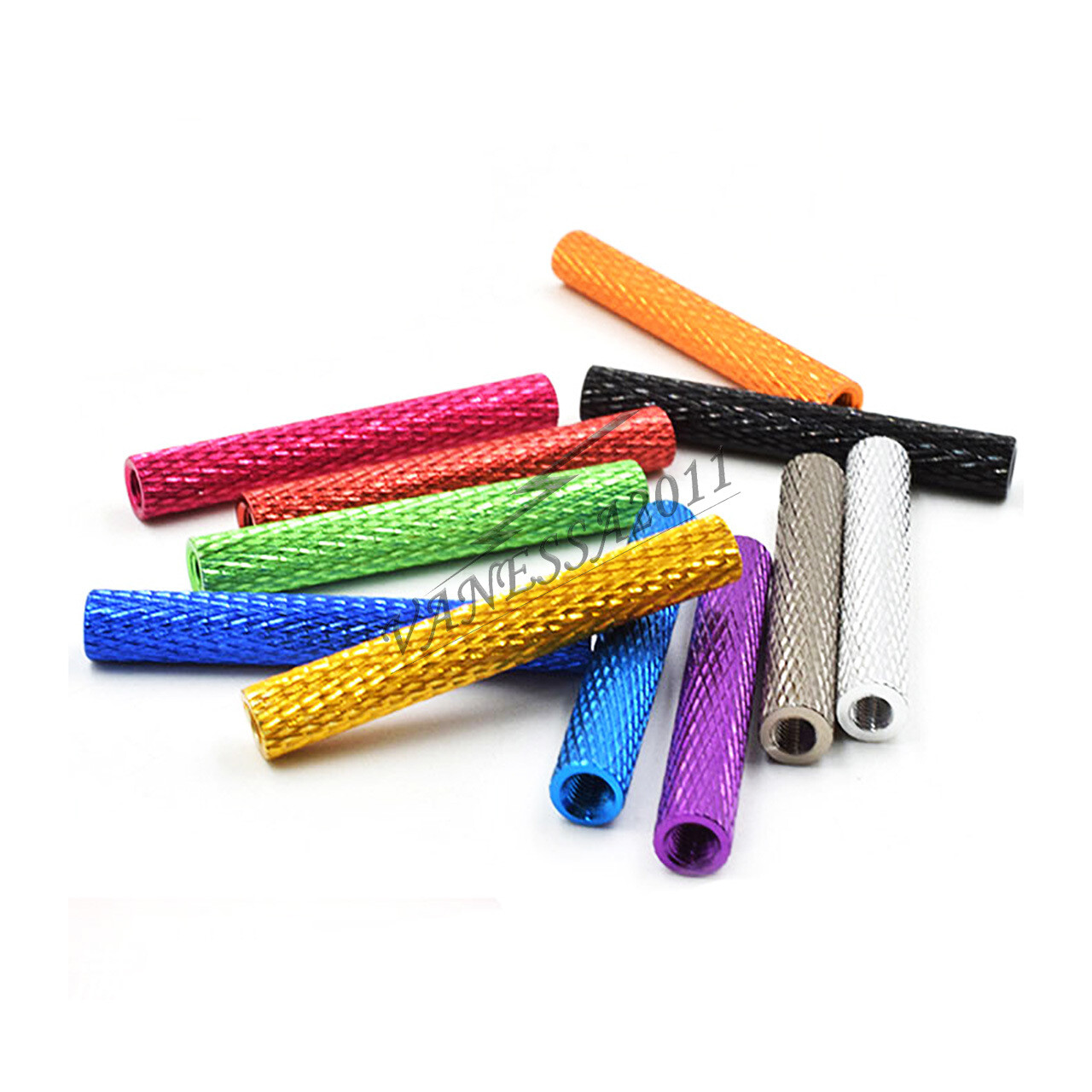 5/10x M3 Colorful Round Threaded Aluminum Knurled Standoff Column Spacer 650mm eBay