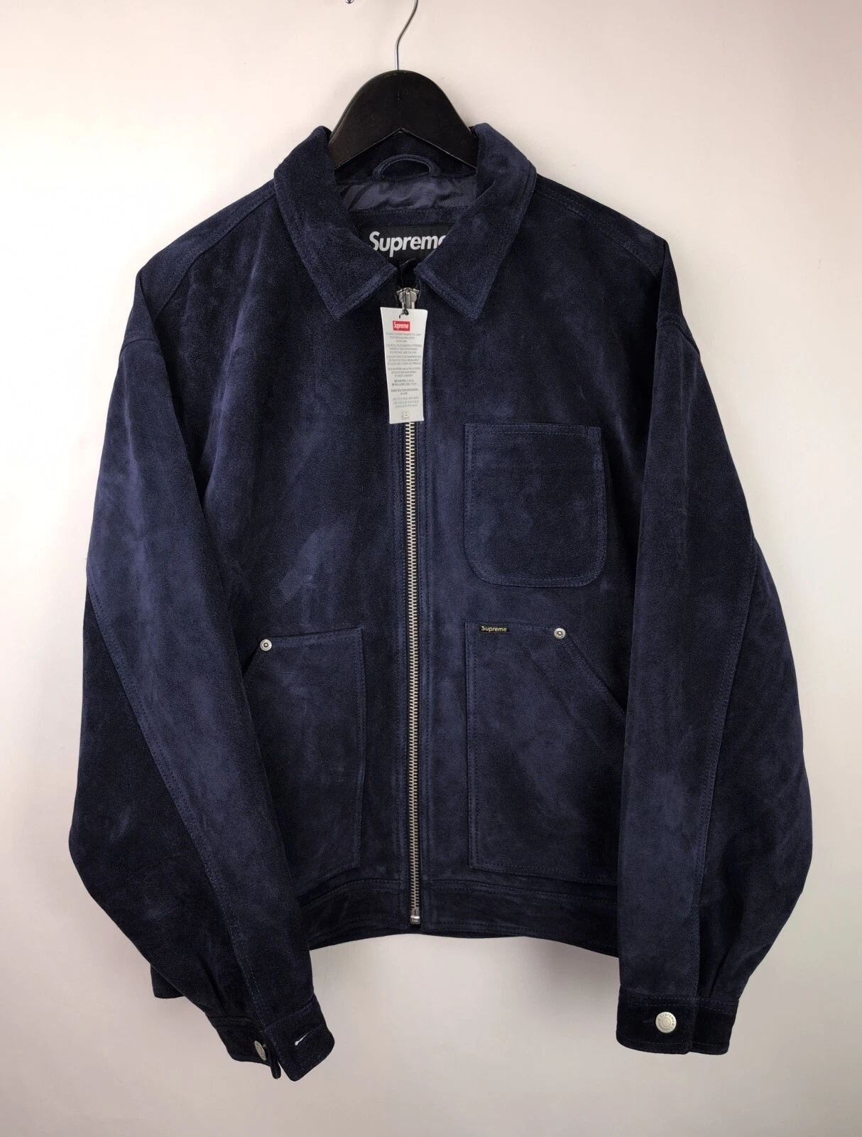 Giacca da lavoro uomo FW24 SUPREME taglia M blu indaco scamosciata nuova con etichetta