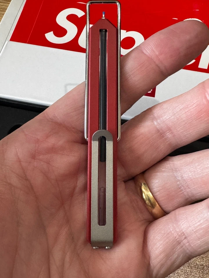 Supreme x CW&T CWT EDC Pen Type C Red Titanium Metal Bookmark BRAND NEW SOLD OUT - Image 2 of 4