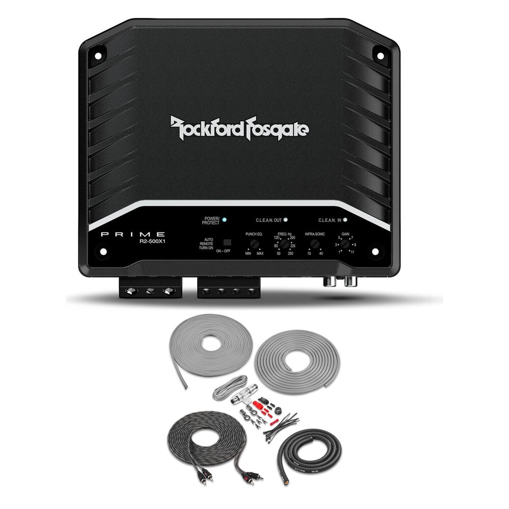 Моноблочный усилитель Rockford Fosgate R500X1D мощностью 500 Вт с комплектом усилителей 4-го калибра в комплекте 5339000₽