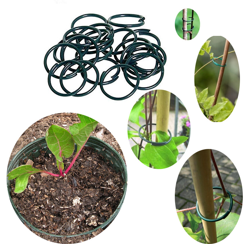100 Plant Rings Plastic Coated Reusable Twisty Plant Support Clips Indoor Outdor