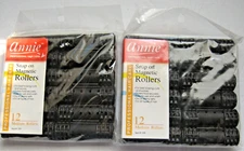 Annie Snap On Magnetic Rollers 12 Medium 3/4" x 2 3/4" Item #1233 Two Packs NEW