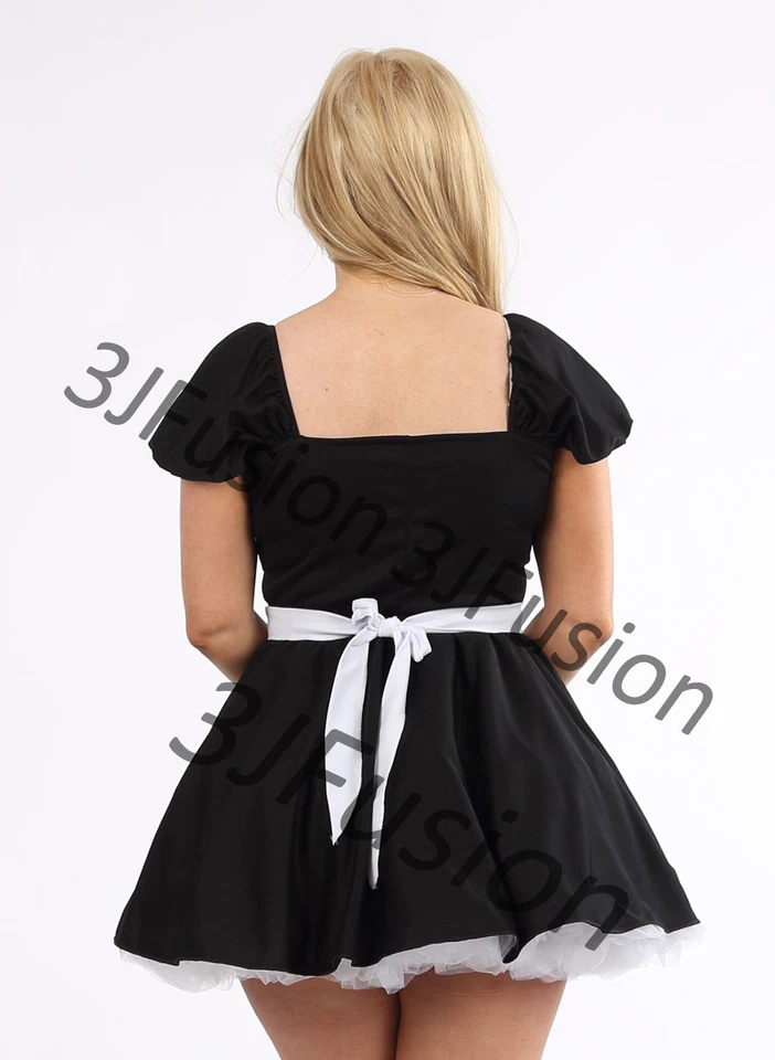 Women Sexy French Maid Adult Uniform Fancy Dress Costume Outfit FREE POST (CL) - Image 3 of 4