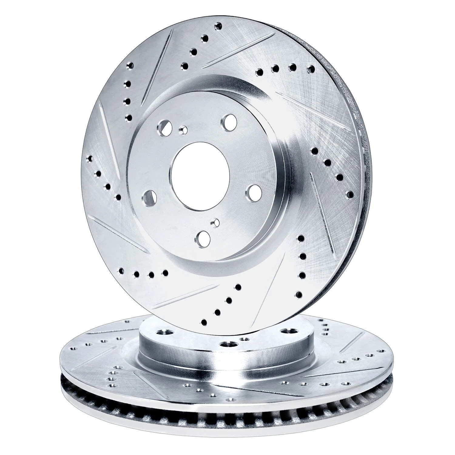 For Bentley Continental 04-18 R1 Concepts Drilled & Slotted Rear Brake Rotor Set