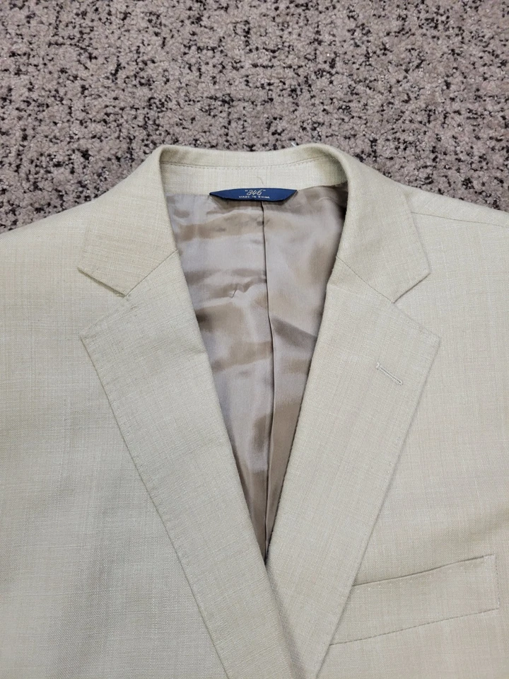 Blazer Abrigo Deportivo Brooks Brothers 346 FITZGERALD Para Hombre 42 S Beige Mezcla LINO Foto 4 de 4