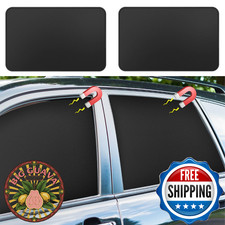 Car Side Window Curtains - 2 Pcs Magnetic Sun Shades 100 Light Block Privacy