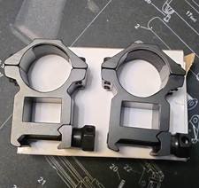 Black Rail-Mount Scope Rings for Rifle Shooting Set Includes Hex Key