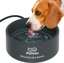 Large Heated Water Bowl, Outdoor Heated Dog Bowl with Chew Resistant Power Cord,