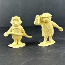 Marx Flintstones Bedrock Workers Vintage 1960s Prehistoric PlaySet Figures Pair