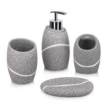 Bathroom Accessory Set,4 Pieces Bathroom Decor Accessories Complete Set Vanit...