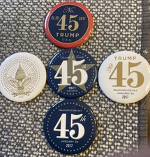 5 Donald Trump Campaign Buttons Number 45 a P...