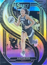 Aaliyah Nye 2025 Panini Select WNBA Premier Silver Prizm RC #123 Las Vegas Aces
