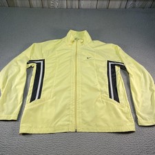 Vintage Nike Track Jacket Youth XL Yellow Y2K Full Zip Windbreaker Sportswear