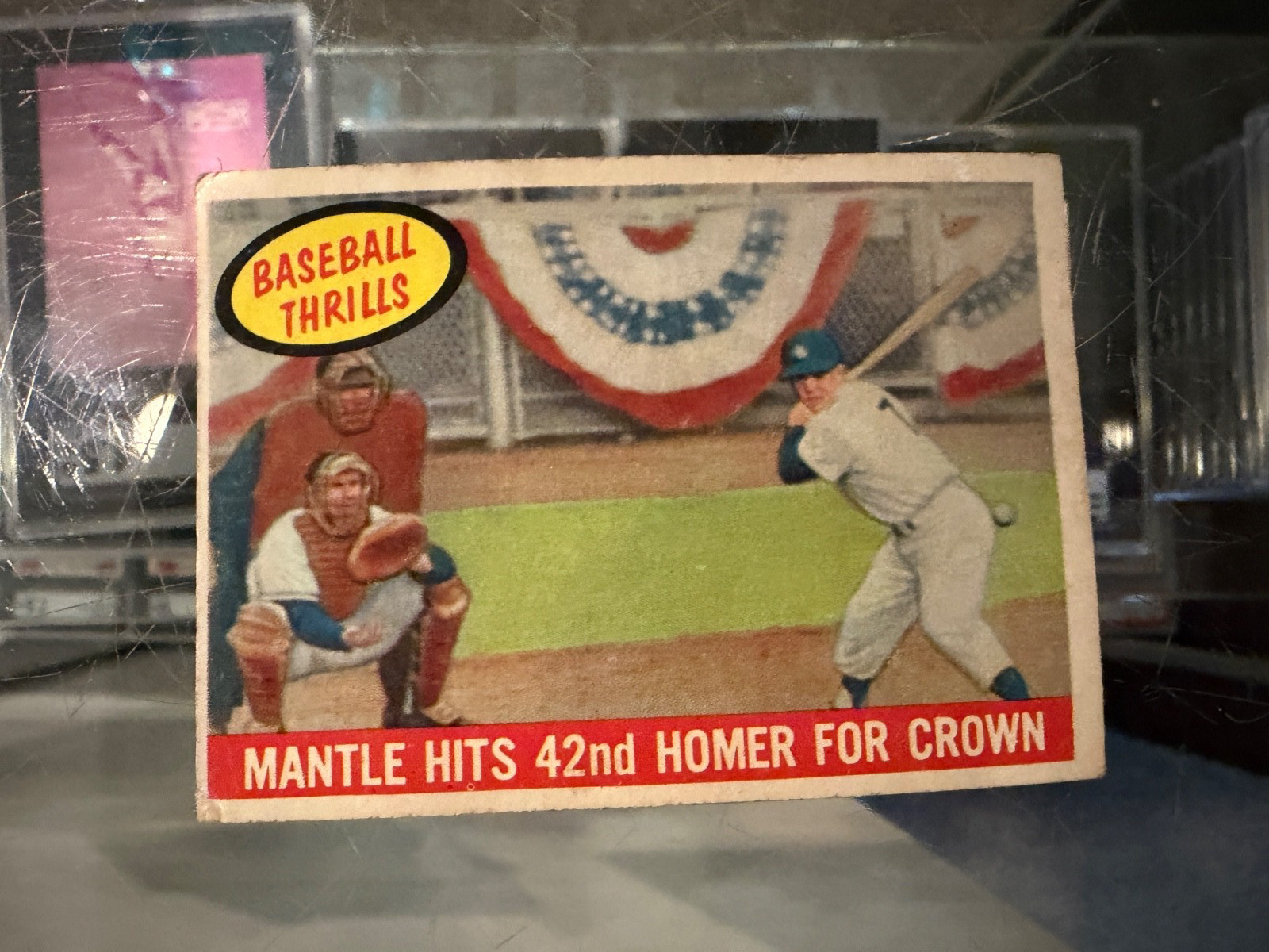 1959 TOPPS #461 MICKEY MANTLE 42ND HOMER FOR CROWN BASEBALL CARD VG