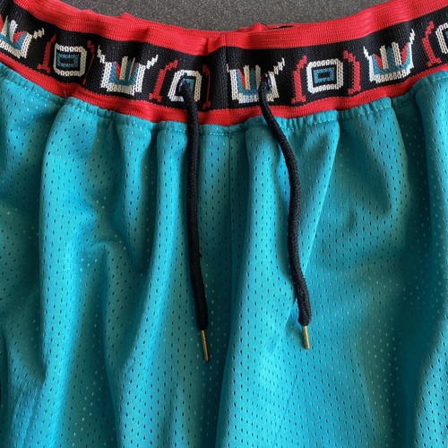 Vancouver Grizzlies Shorts Mens Large Blue NBA Basketball 1995-96 Just Don USA - Foto 6 di 20