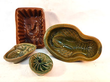 Puddingform Sturzform Keramik alt Wanddekoration Flusskrebs Hahn Himbeere Krebs