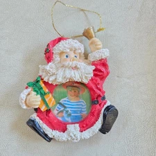 Santa Picture Frame Ornament Christmas Keepsake Holiday Decoration