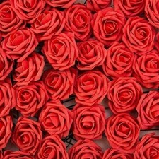 50Pcs Large 7CM Artificial Flowers Foam Rose Heads Bouque Wedding Party Decor UK