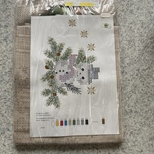 Stickpackung Tischmitteldecke Weihnachten Winter Schneemann 90x90 cm NEU OVP 
