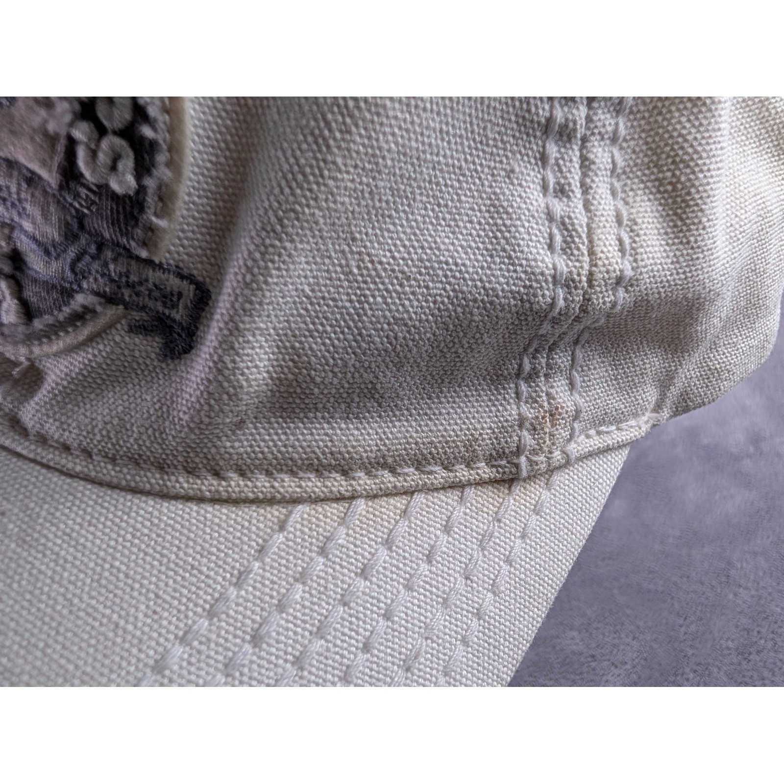 Bass Pro Shops Lucky Fishing Cap Cream Distressed Adjustable Hat OSFM Cotton image 4