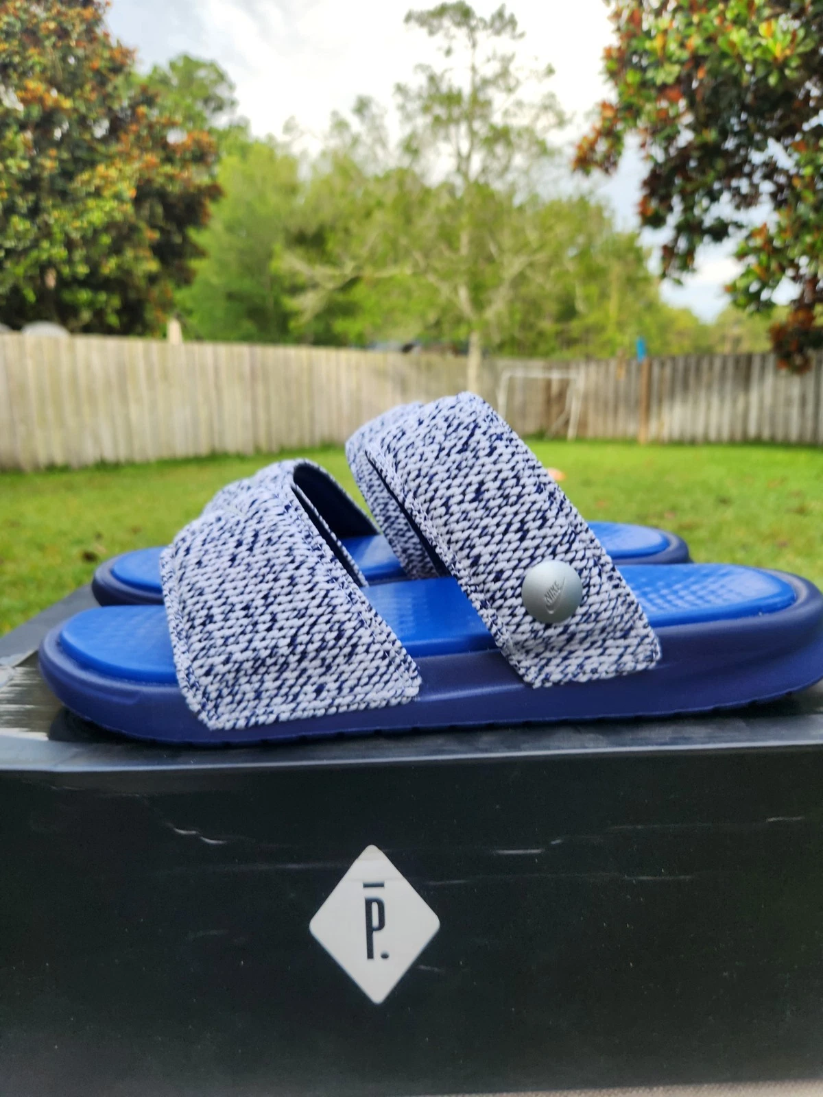 SANDALI NIKELAB BENASSI DUO ULTRA SLIDE BLU PIGALLE TAGLIA 11 [902783 400]