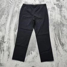 Style&Co Pants Womens 14P PETITE Black High Rise Ankle Side Zip Stretch Office