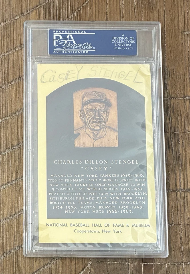 Casey Stengel Signed HOF Postcard PSA - Image 2 of 4