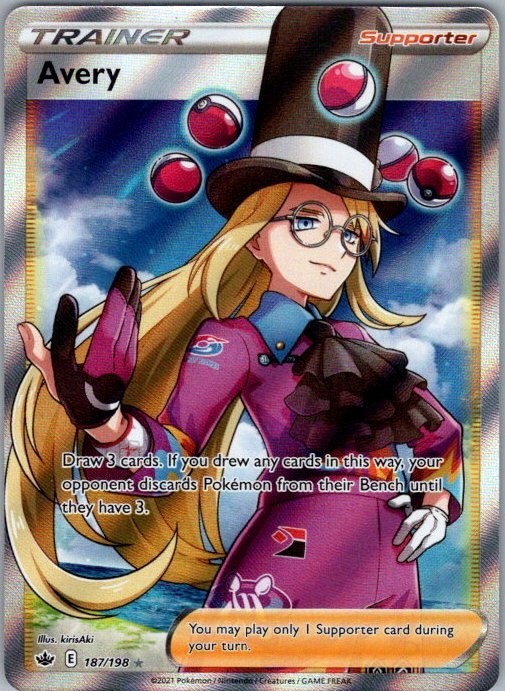 Pokémon Card Avery 187/198 Chilling Reign - Near Mint