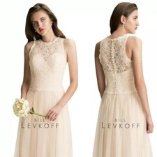 Bill Levkoff Bridesmaids Tulle Corded Lace Dress Size 8