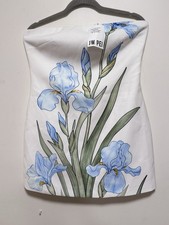 New JW PEI Floral Printed Mini Dress White/ Blue Iris Sz 8