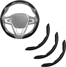 Nappa Leather Car Steering Wheel Cover for Men Women, Ultra-Thin Non-Slip Black