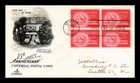 DR JIM STAMPS US COVER UNIVERSAL POSTAL UNION 25C AIR MAIL FDC BLOCK OF 4