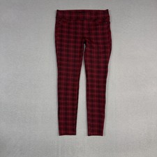 Liverpool Pants Womens 4/27 Red Plaid Check Sienna Leggings Stretch Pull On