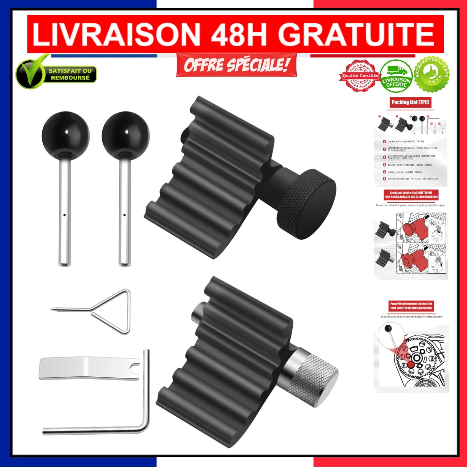 Kit de calage de distribution pour VW en acier pour stopper les vibrations